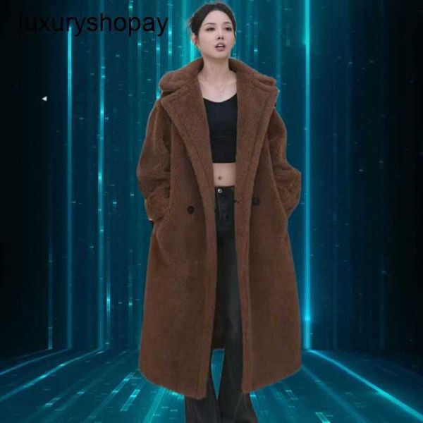 Maxmaras Mantel Teddy Bear Womens Cashmere Coats Wolle Winter Liu Tao Song Qian und der gleiche Stil 2024 verdickte isländische Lammfell m