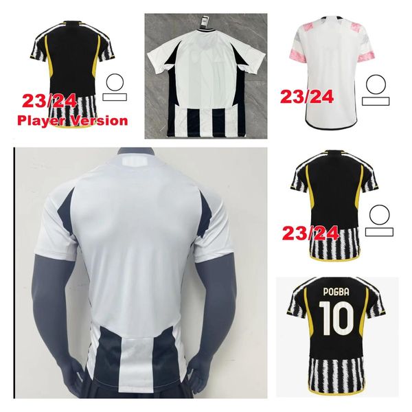 24 25 fãs jogadores de futebol Jerseys Home Away Milik Di Maria Vlahovic Kean Pogba Chiesa McKennie Locatelli Camisa de futebol 2023 2024 Kits Men and Kids Unifor Juventus