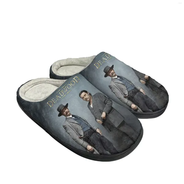 Slippers Deadwood Home Cotton Algodão Mulheres Plexh Casual Casual Mantenha sapatos quentes sapatilhas de bricolage interno térmico