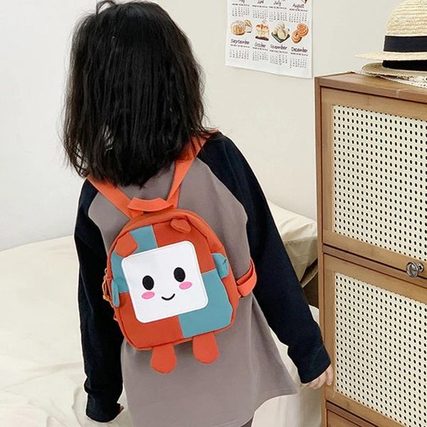 Backpack Kids fofos de lona Cartoon bolsa para meninas viagens crianças meninos mochilas Bolsas de ombro infantis jardim de infância