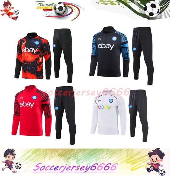 24/25 Napoli Tracksuit Soccer Jacket Football Kit 2023 2024 SSC Naples AE7 Men e crianças Treinamento Treining Squandal Squitude Jogging Zielinski Uniforme sobrevivência