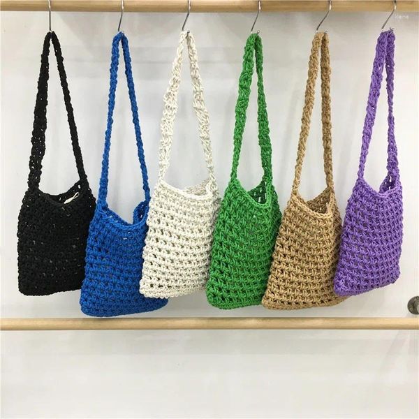 Umhängetaschen Nische Travel Holiday Beach Bag Summer Handmade Hollow Woven Fauly Style Tote