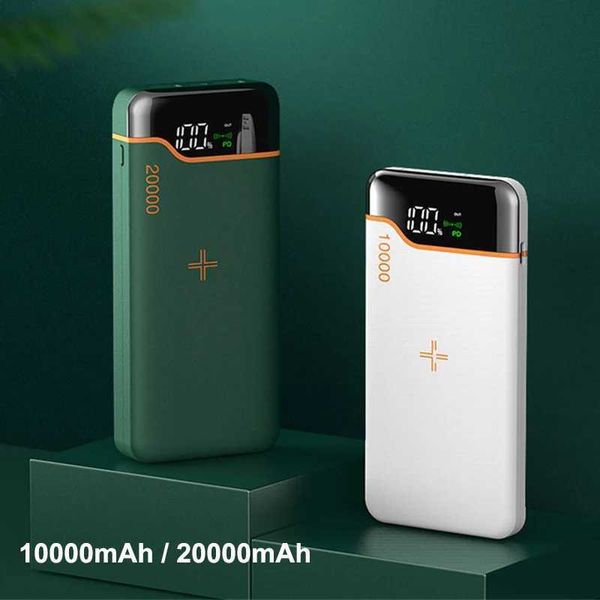 Bancos de energia celular Pacotes de carregamento sem fio Quick Qi Pacotes de potência 20000mAh 22.5W QC PD3.0 Charging Power Pack para iPhone 13 12 Huawei P40 Xiaomi Poverbank J240428