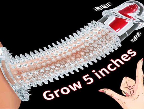 Nxy Toy Extension Penis Extender Cap Cap Enlargement с помощью Spikes реалистичный силиконовый секс для мужчин Cock Rings Магазин 121624432190