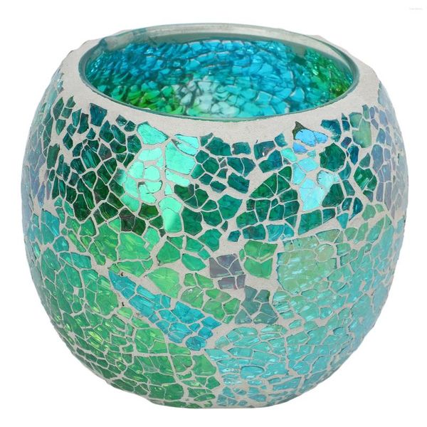 Kerzenhalter kreativer Mosaik -Teelichthalter European Lobable Glass Exquisite Glanz für Bar Home Office Dekoration