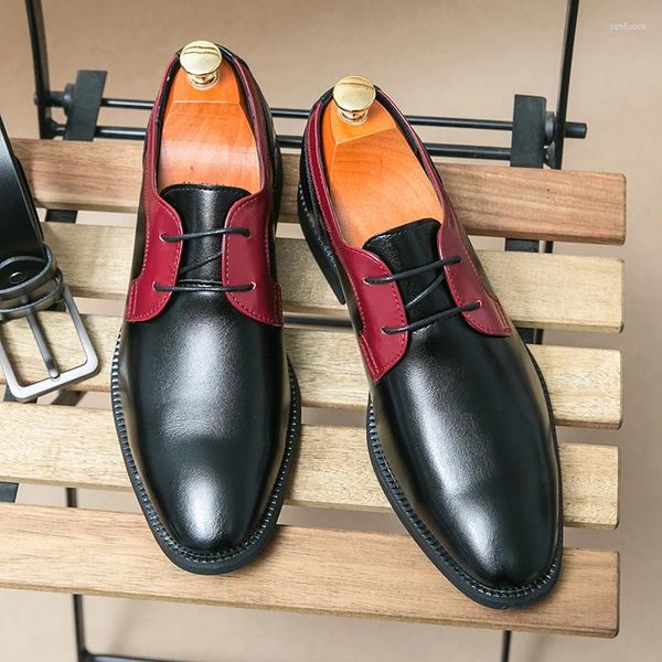 Sapatos casuais masculino, vestido de negócios confortável, colorido de cor masculina combinando 2024 couro clássico oxfords