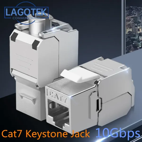 Кабели Toolless RJ45 Keystone Cat7 Cat6a Экранслят FTP Zinc Module 10 ГБ сетевого разъема Keystone Adapter Cat7 RJ45