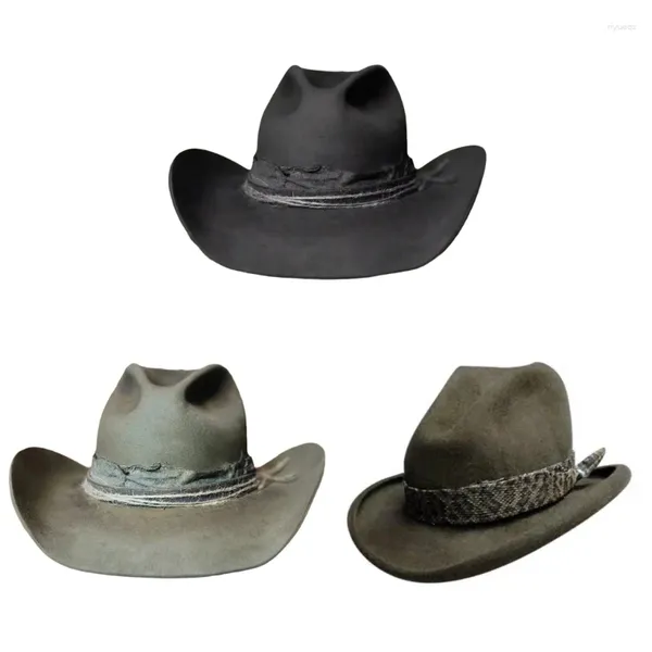 Boinas fedoras de lã Hat para performances adultas Faculdade de festa temática Festival de música masculina Festival de música masculina