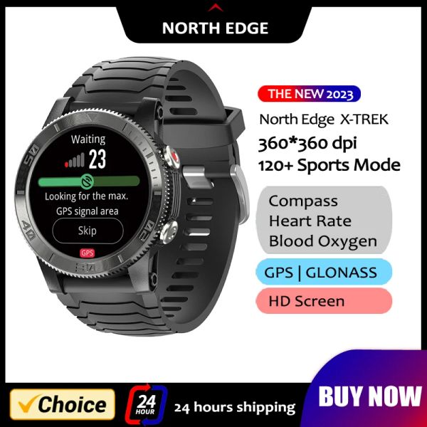 Guarda North Edge Xtrek Men Sports Smart Watch GPS 360*360DPI Heart Rate SPO2 VO2MAX STRESS 120 SMARTWATCH MODALE SPORTICA per Android iOS