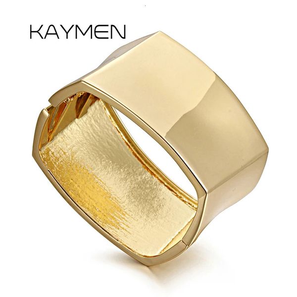 Kaymen Metal Dichiarazione Bracciale di moda per donne grosse pezzi piena di cuffia quadrata per la festa di nozze per la festa del ballo 240417