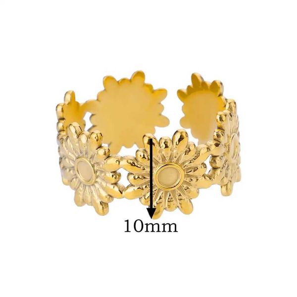 Anelli per matrimoni Design delle foglie Acciaio inossidabile anelli aperti per donne Gold Aesthetic Flower Couple Ringio gioielli per matrimoni Regali di San Valentino