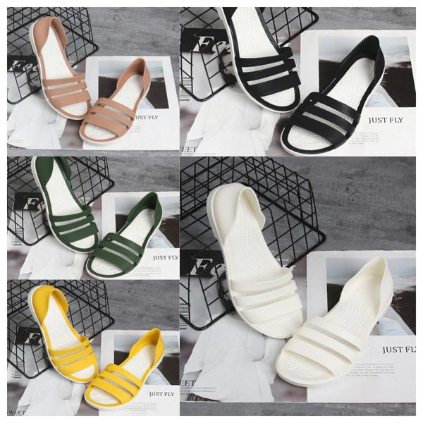 Новый топ роскошный дизайнер Summer New Flat Sandals Slippers Beach Black White Yellow Casual Flat Bteneed Casual удобные женские тапочки