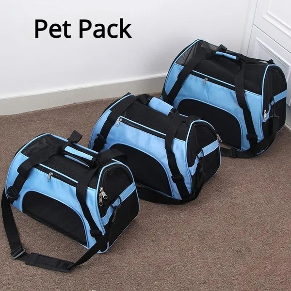 Bolsas de cachorro S Bolsa de estimação portátil de gato azul gato de gato de saída de animais de estimação respirável 240412