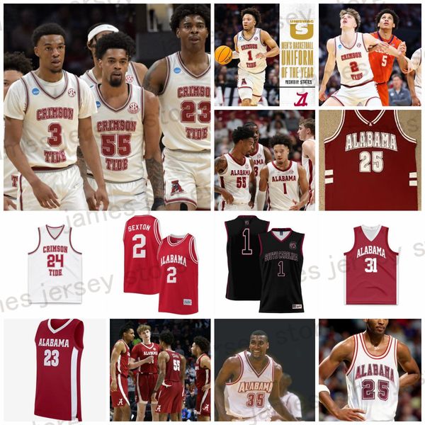 2024 Alabama Crimson Tide Herren -Basketballtrikot Latrell Wrightsell Jr. Jarin Stevenson Nick Pringle Sam Walters Max Scharnowski Kai Spears Ward Harrell