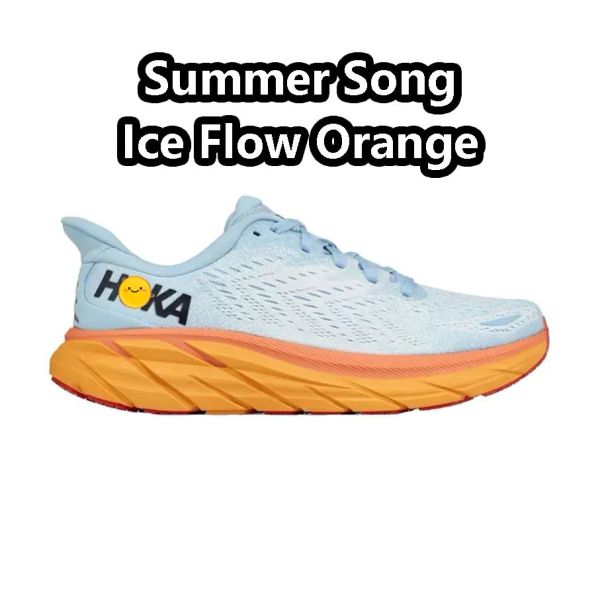 Nuove scarpe da corsa triplo blu bianco blu nebbia arancione arancione rosa viola giallo pere in marmo clifton 9 bondi 8 maschile sneakers allenatori da donna euro 36-45