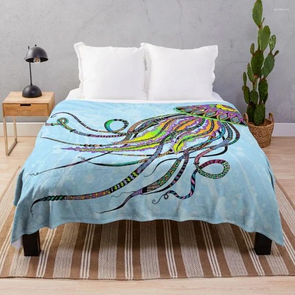 Одеяла электрическая медуза бросает одеяло фланелевая ткань персонализированная подарочная винтажная мягкая большая большой