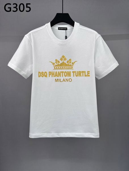 DSQ Phantom Schildkröte kurzärmeligte Baumwoll-T-Shirt mit Milano Logo Print T-Shirt Herren T-Shirts Kurzarm T-Shirts Sommer Hip Hop Tops Streetwear |5669