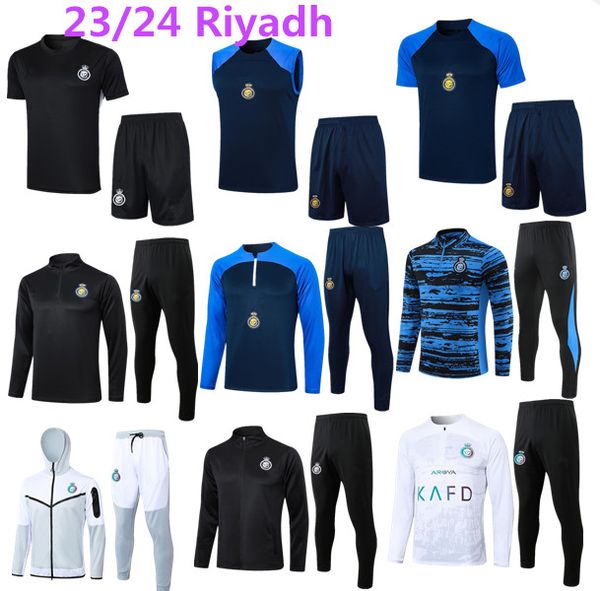 23-24 Al Nassr FC Soccer Tracksuit Hoodie Ronaldo FC Учебный костюм Gonzalo Martinez Talisca Ghislain Konan Vincent Aboubakar Men Child