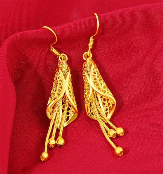 Не исчезнуть 22K золотые ювелирные изделия для женщин для женщин с полосами листьев Bizuteria Argent Bijoux Joyas Bijoux Femme Orecchini Garnet Jewelry231960076611