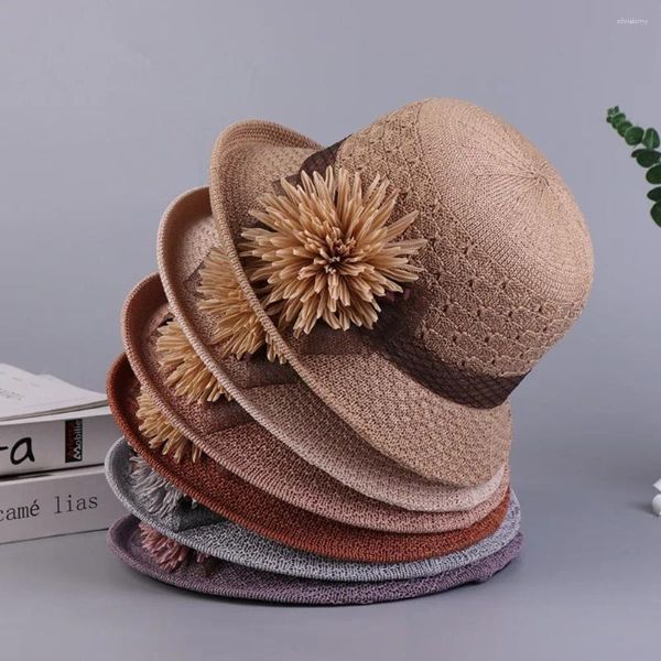 Cappelli larghi Cappelli alla moda Cappello Anti-Sun Beach Knitted Beach Anti-UV Sump-traspirante estate