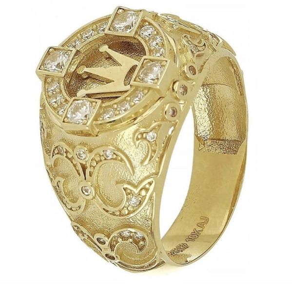 Lussuosi monete con corona royal oro 18K monete incise con dita punk bicycle man rocce gioielli in acciaio inossidabile ad anelli hip hop largo hip hop