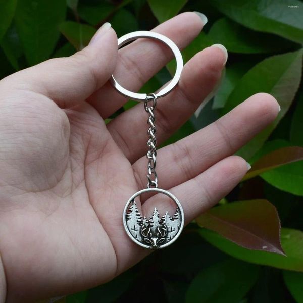 Chaveiros inspirados na natureza Pine Tree Mountain Keychain - Presente de Natal
