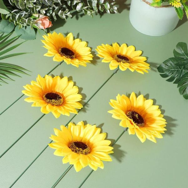 Gartendekorationen 5pcs Bunte Sonnenblumen wasserdichte Hofkunst Pflanze Picks gemahlene Blumenbeschläge Vorräte