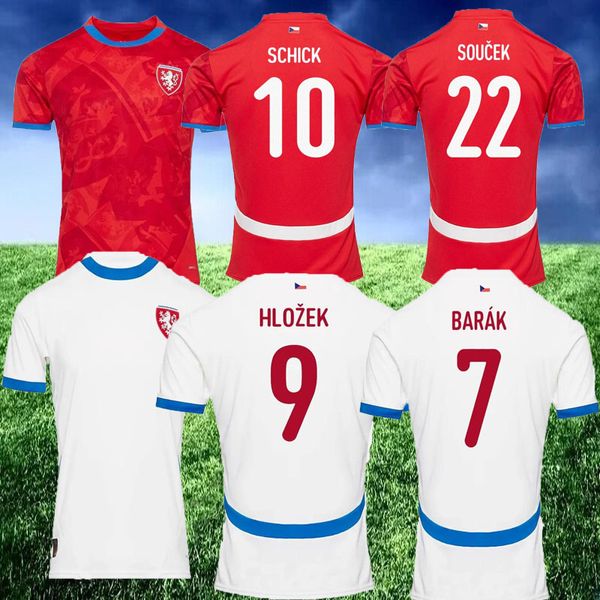 S-4XL 2024 Çek Cumhuriyeti Futbol Jersey Euro Kupa Milli Takımı Evde Futbol Gömlekleri Kit Nedved Novotny Poborsky Chytil Schick Hlozek Soucek Sadilek Lingr