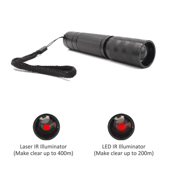 Optik 850nm Kızılötesi IR Flashlight Gece Görme Hafif Yardım Aydınlatıcı Görünüm Mesafe LED 200m Süper Çip 400 metre