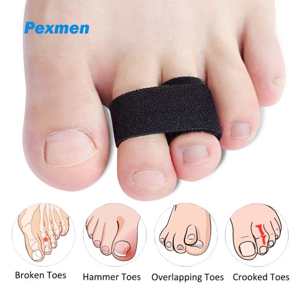 TRATTAMENTO PEXMEN 1/2/5pcs TOE TOE I correttori dei dito dei dita dei piedi proteggono la stecca della punta della punta nera per le dita piegate e martelle.