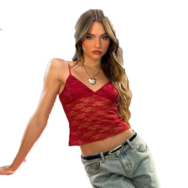 Designer tops Women Croptop Womens Designer Clothing Auce in pizzo camis Polic Polino Polys Sexy Daily Outfit SML Red White Black Top Top Shirts Shirts Women Vest Lace Lace