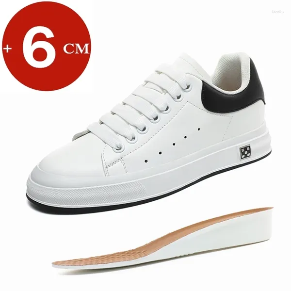 Casual Schuhe Heben Sneaker Männer Aufzugshöhe Erhöhen Sie Innensohle 6 cm weiß schwarz größerer Modesport plus Größe 37-46