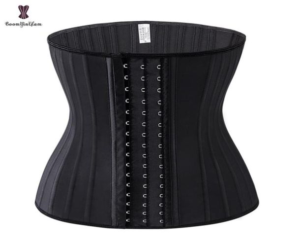 Creme preto 3 gancho e olho 25 Aço boned látex Cintura instrutor de cintura fajas faixas de cintura de cintura plus size corselet mulheres 228110628