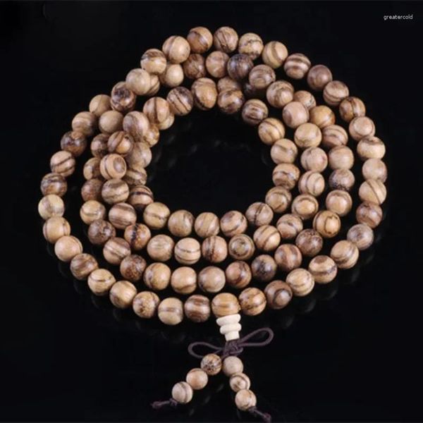 Strand Sennier Incenso vietnamita naturale 108 perle 6mm 8mm Buddha Preghiera Malas braccialetti Rosario Bracciale in legno Gioielli