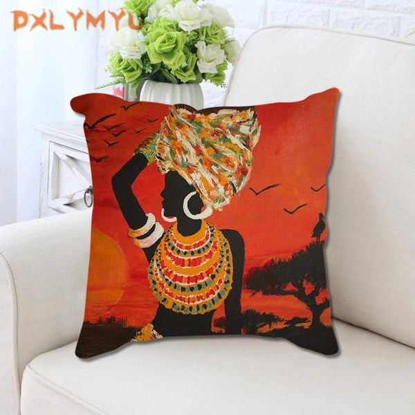 PILLOW OLIL PITTURA COPERCHI COPERTURE CASSAGGIO RETRO AFRICA DECORATIVE CASA DELLA CASA 45X45CM