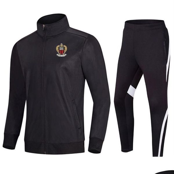 Tracce maschili OGC NICE SULLA TRACCIETÀ BASSIONI LOGO CUSTURA LOGO CUSTRO POLYESTER DESIGN SOCCHIO SCALL SOCCIO QUALITÀ SPORT SPORT SPORT284R DROP DHUDO