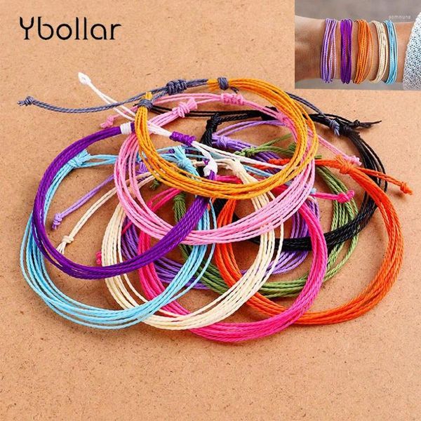 Очарование браслетов Ybollar Fashion Hippie Punk Bohemia Beach Surf for Women Multi -Layer Wax String Bangles