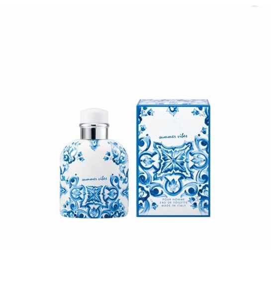 Marca Blue Blue Men Perfume 125ml Pote Homme Summer Vibes Fragrância EDT Bom cheiro Longo Longa Versão Top Spray de Colônia de qualidade