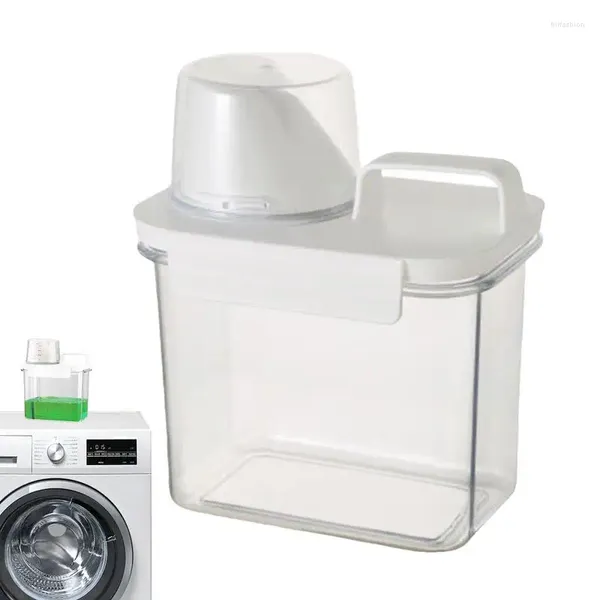 Garrafas de armazenamento Dispensador de lavanderia líquido Dispensador de tecido Garrafa à prova de umidade com copo medidor para