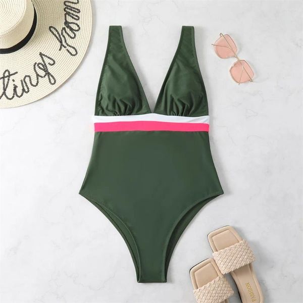 Swimwear femminile sexy cinghie di bendaggi senza schienale in bikini a v-collo di nuoto monokini tendenza monokini vacanza vacanza set da bagno sulla spiaggia brasiliana brasiliana