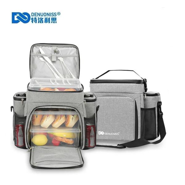 Denuoniss EST Design Fitness Sound Сумка для взрослых мужчин/женщин с изолированной сумкой Портативный плечевой пикник тепловой мешок для фруктов для работы 240423