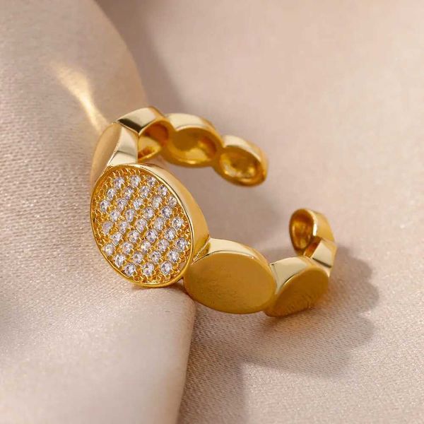 Обручальные кольца циркон круглые кольца для женщин из нержавеющей стали геометрическое овальное кольцо Тонд