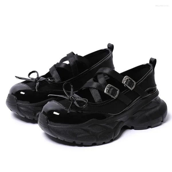 Kleiderschuhe Marke Frauen gotische schwarze Plattform Chunky Sneakers Mary Jane Sommer Comfy Walking Casual Pumps Schuhe Schuhe