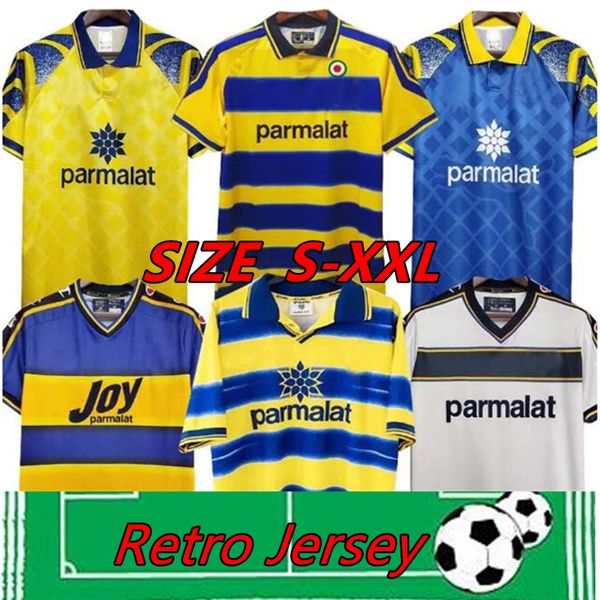 95 97 98 99 2000 Parma Retro Soccer Jersey Home 98 99 00 Fuser Baggio Crespo Ortega Cannavaro Shirt da calcio Buffon Thuram Fubol Camisa