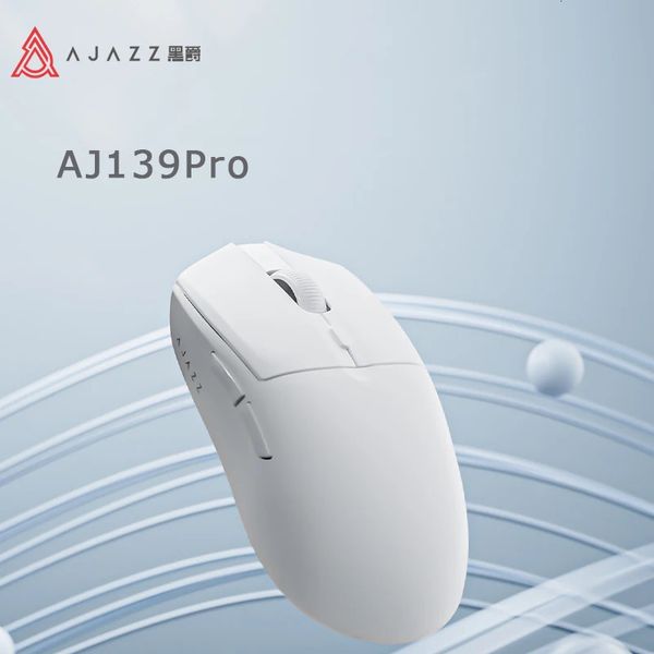 Ajazz AJ139 Pro Беспроводная мышь с Feets PMW3395 Игровой чипсет 26000 DPI Professional для ПК 240419