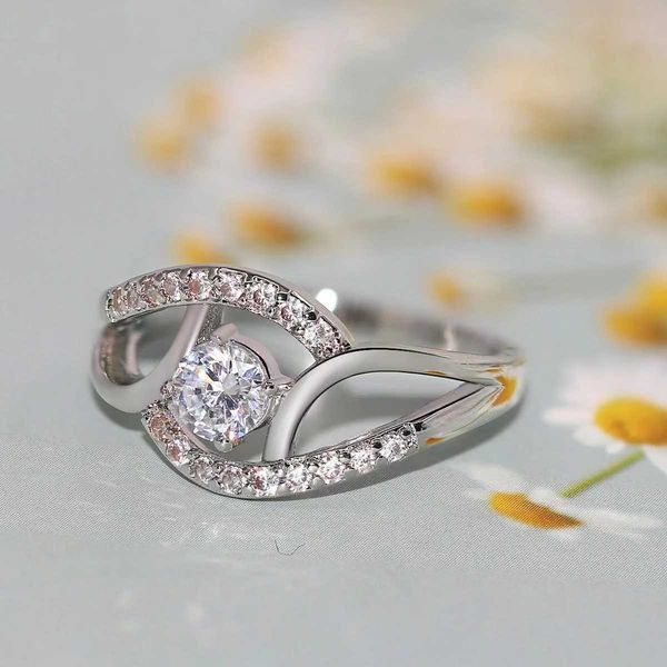 Eheringe Heißverkaufs Boutique Schmuck Trend versilberte Dekoration mit Zirkoniumdiamant Doppelringringen