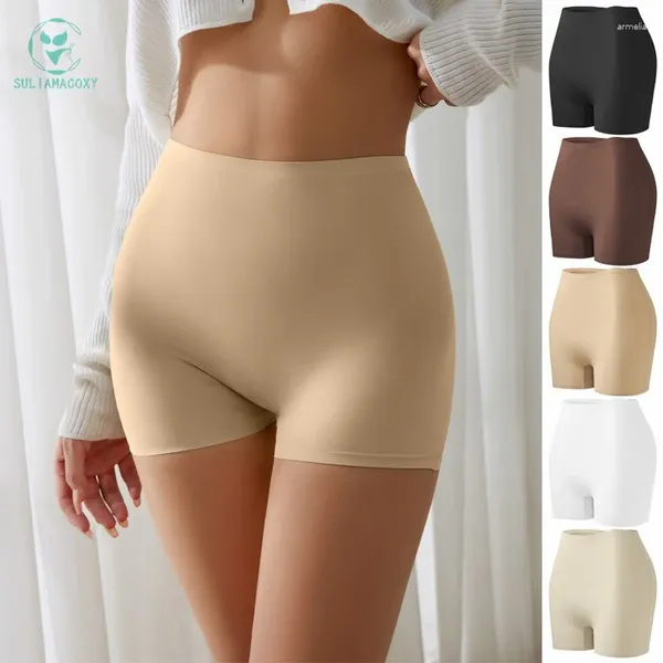 Frauen Höschen 2 PCs Keine Spur rollende Kante reines Baumwollschritt nackt Gefühl außerhalb Sicherheitshosen Leggings