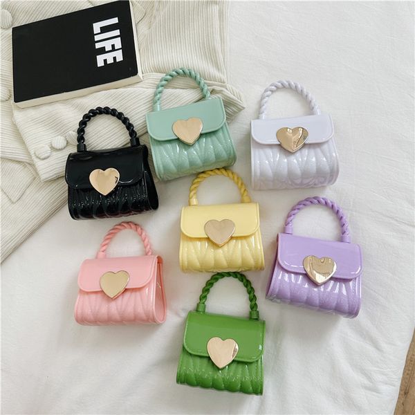 Koreanische Version von Kindertaschen 2024 Sommer Neue Mode Girls Jelly Bag Mode Love Little Girl Coin Tend Trend