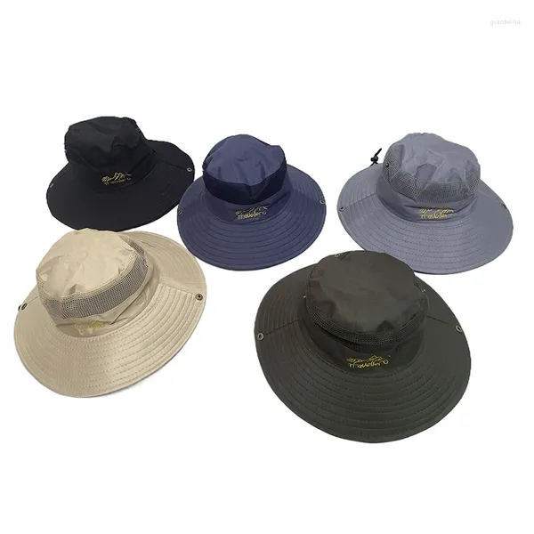 Boinas de boina de verão outono chapéu de pescador para caçar caminhadas ao ar livre viseira Big Brim Bucket Cap