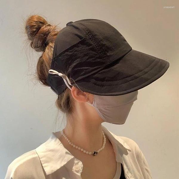 Cappelli larghi Brim Women Top Top Sun Hat Summer Visor rapido a secco Visor Solido Cappuccio di colore Signora Baseball pieghevole